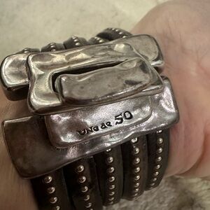 UNO de 50 Silver and Brown Bracelet